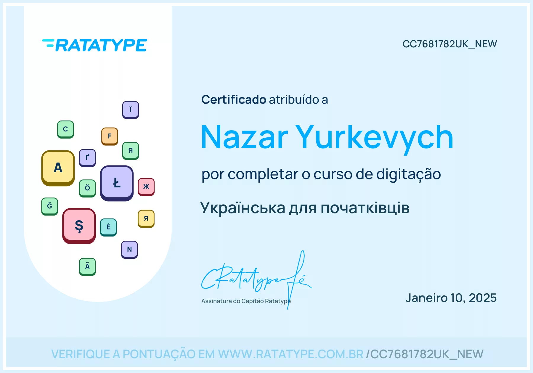 Obtenha seu certificado